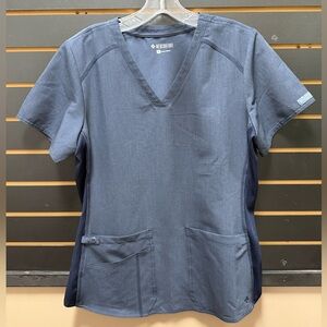 Med Couture Performance Stretch Scrub Top Navy Blue Medium